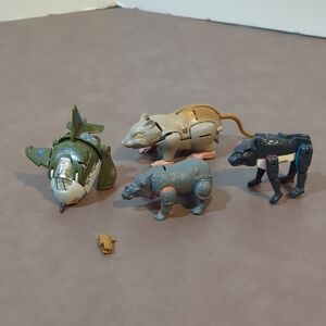 Lot Of Transformers Beast Wars Rattrap Rhinox Panther Bandai Scramble Egg Plane